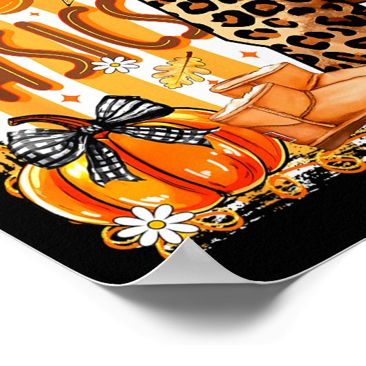 Preppy Fall Basics Coquette Bow Pumpkin Autumn Wom Poster (Hoek)