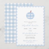 Preppy Fall Pumpkin Baby Boy Shower Kaart (Voorkant / Achterkant)