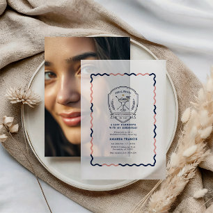 Preppy Final Fiesta Margarita Bachelorette-feest Vellum Uitnodigingen
