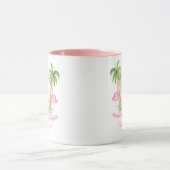 Preppy Flamingo Christmas Monogram Crest Mok (Midden)