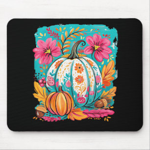 Preppy Floral Herfst Pompoen Herfst Thanksgiving C Muismat