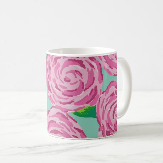 Preppy Floral Print Mok (Voorkant rechts)