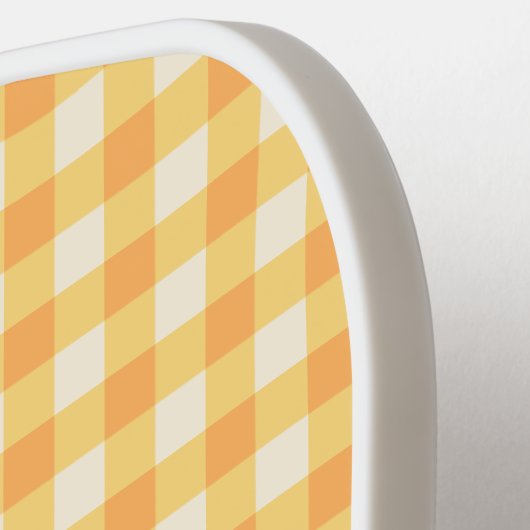 Preppy geel Sinaasappel Ish Gingham Plaid Pickleball Paddle (Links Detail)