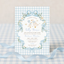 Preppy Gekke Goose Blue Bow Boy Baby shower