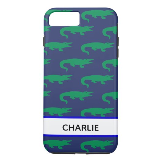 Preppy gemonogrammeerde alligator Case-Mate iPhone case (Achterkant)
