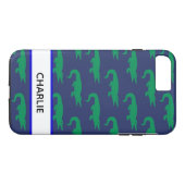 Preppy gemonogrammeerde alligator Case-Mate iPhone case (Achterkant (Horizontaal))