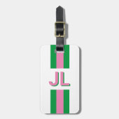 Preppy gepersonaliseerd Initiaal Bagagelabel (Voorkant verticaal)