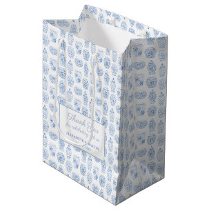 Preppy Ginger Jar Blue en White Weduwen Dank je we Medium Cadeauzakje