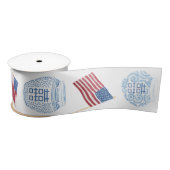Preppy Ginger Jars & Amerikaanse Vlaggen Rood Wit  Lint (Spoel)