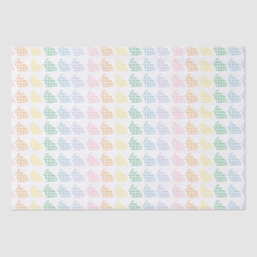 Preppy Gingham Pasen Bunnies Pastel Tissuepapier (Voorkant)