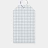 Preppy Gingham Waterverf Blauw Monogram Golfkar Cadeaulabel (Achterkant)