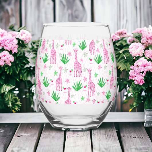 Preppy Giraffes Cosmopolitans Wijnglas Zonder Voet