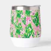 Preppy Giraffes Roze Groen Tropisch Monogram (Links)