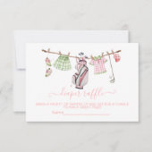 Preppy Girl Golf Clothesline Diaper Carte Raffle (Devant)