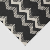 Preppy Girly Patroon Zwart en Grijs Chevron Tissuepapier (Detail)