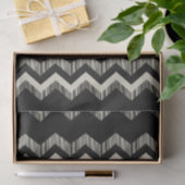 Preppy Girly Patroon Zwart en Grijs Chevron Tissuepapier (Geschenk)