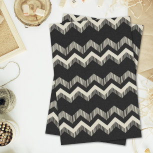 Preppy Girly Patroon Zwart en Grijs Chevron Tissuepapier