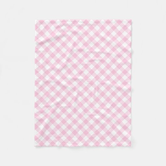 Preppy Girly Pink Gingham Pset Pattern Fleece Deken (Voorkant)