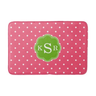 Preppy Girly   Watermeloen roze groene Stippen Aan Badmat