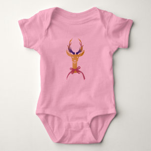 Preppy Gold Deer Antler-monogram afspelen Romper