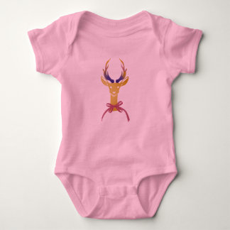 Preppy Gold Deer Antler-monogram afspelen Romper