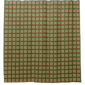 Preppy Gold en Green Geometric Grid Pattern Douchegordijn (Voorkant)