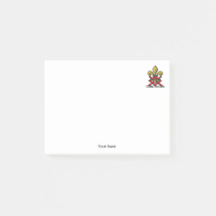 Preppy Gold Red Heraldic Crest Fleur de Lis Emblem Post-it® Notes
