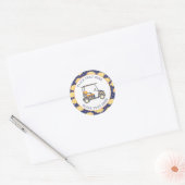 Preppy Goldfish Golf Cart Ronde Sticker (Envelop)