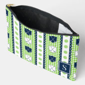 Preppy Golf Crest Gingham - Lime & Navy Etui (Open)