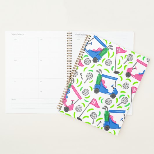 Preppy Golf Roze Blauw Groen Planner (Display)