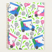 Preppy Golf Roze Blauw Groen Planner (Voorkant)