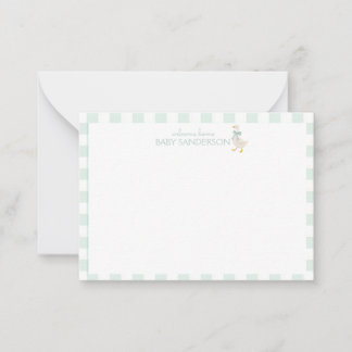 Preppy Goose Baby Shower Note Card Notitiekaartje