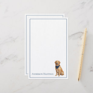 Preppy Gouden Retriever Persoonlijk Briefpapier