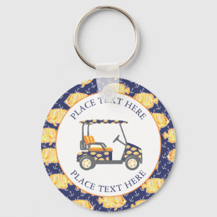 Preppy Goudvis Golfkar Sleutelhanger
