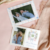 Preppy Grandmillennial Christmas Monogram Crest Feestdagenkaart