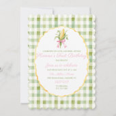 Preppy Grandmillennial Corn Harvest Eerste Verjaar Kaart (Voorkant)