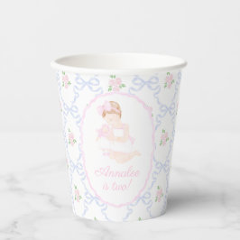 Preppy Grandmillennial Dolly en Me Pink Bows Papieren Bekers