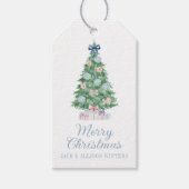 Preppy Grandmillennial Kerstboom Cadeaulabel (Voorkant)