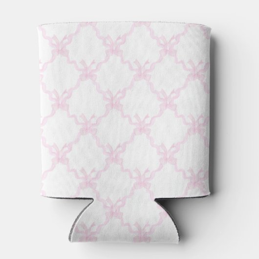 Preppy Grandmillennial Roze boog trellis Monogram Blikjeskoeler (Achterkant)