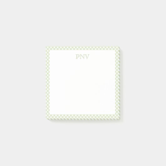 Preppy Green and White Post-It Notes (Voorkant)