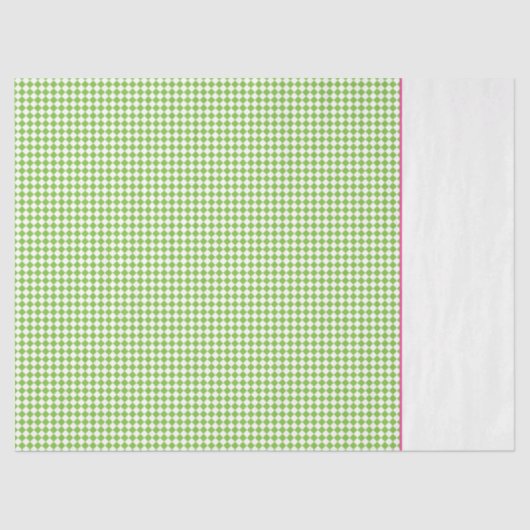 Preppy Green Check Roze Wit Kleurrijk Fun Tissuepapier (Voorkant)