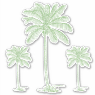 Preppy Green Coastal Palmetto Palmbomen Sticker