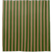 Preppy Green en Gold Stripes Geometric Pattern Douchegordijn (Voorkant)