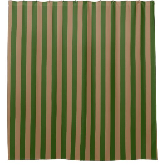 Preppy Green en Gold Stripes Geometric Pattern Douchegordijn (Voorkant)