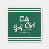 Preppy Green Golf Club Custom Crest Party Servet (Voorkant)