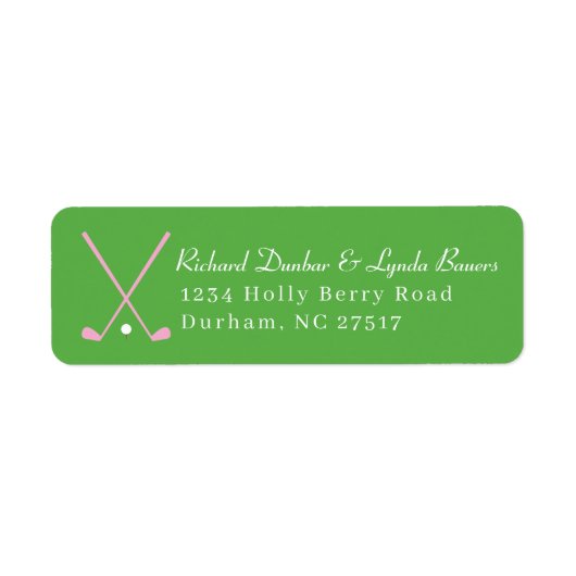 Preppy Green Golf Theme Return Adreslabel Etiket (Voorkant)