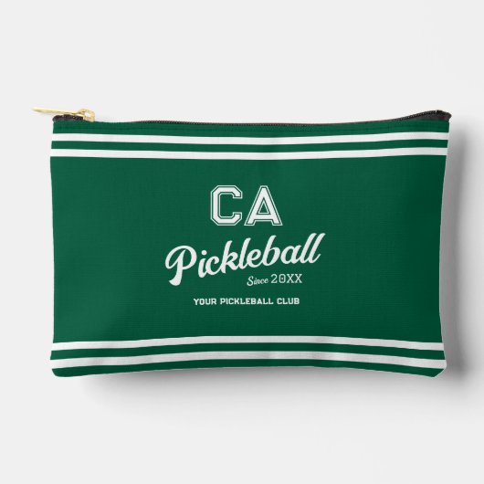 Preppy Green Pickleball Club Custom Crest Party Etui (Voorkant)