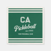 Preppy Green Pickleball Club Custom Crest Party Servet (Voorkant)