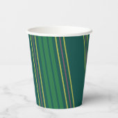 Preppy Green Stripe Papieren Bekers (Achterkant)