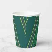 Preppy Green Stripe Papieren Bekers (Rechts)